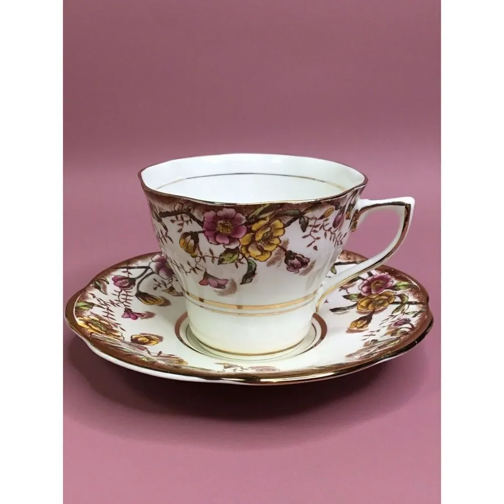 VINTAGE ROSINA DEMITASSE TEA COFFEE SET CUP & SAUCER SET ENGLAND FINE BONE CHINA